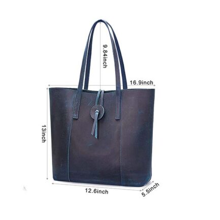 blue leather tote bags