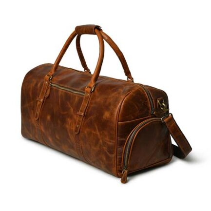 Buffalo leather overnight bag