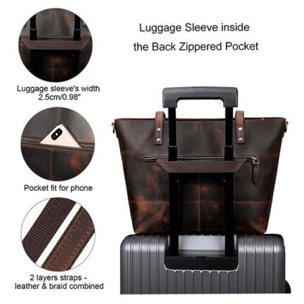 dark brown tote side bag