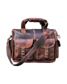 BRIEFCASE LAPTOP BAG | LEATHER CROSSBODY BAG