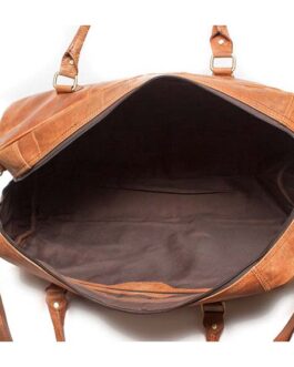 BROWN GENUINE LEATHER DUFFEL BAG | WEEKENDER LEATHER BAG