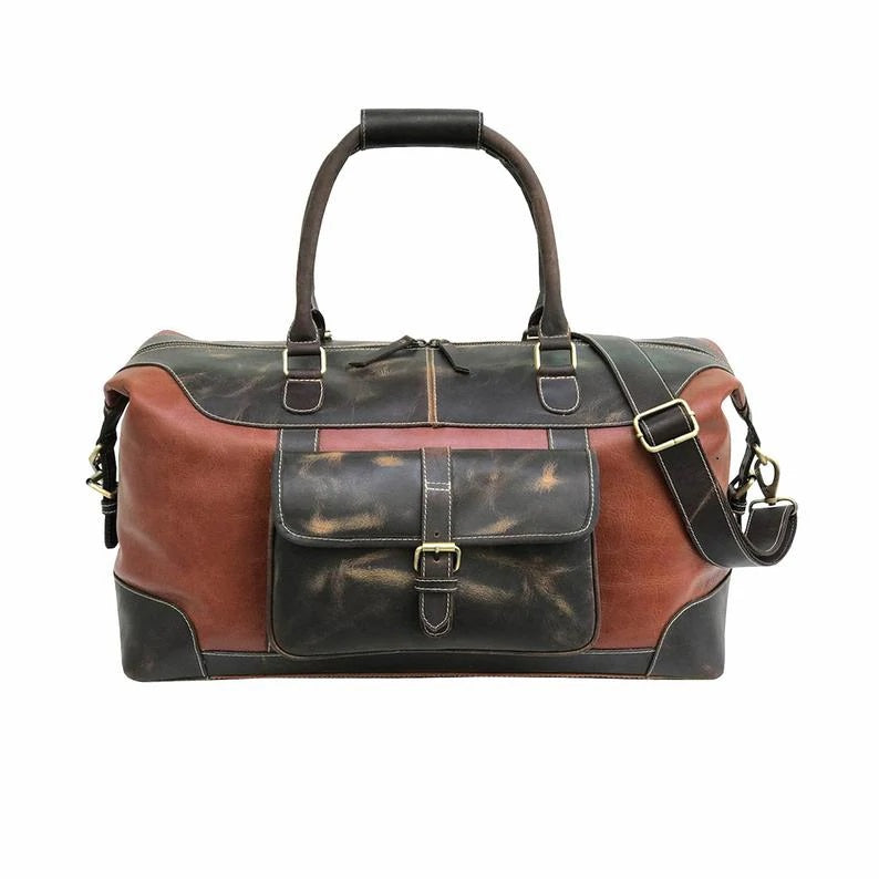 Genuine buffalo leather duffle bag