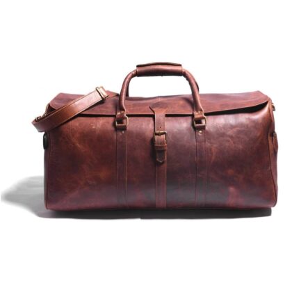 grain leather duffle bag