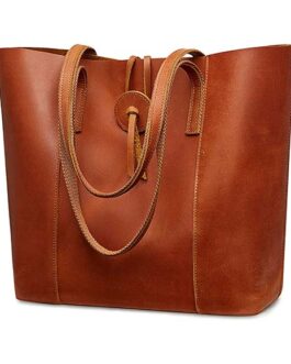 ORANGE VINTAGE LEATHER HANDBAG FOR WOMEN