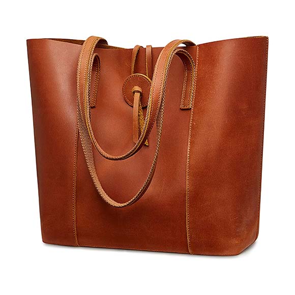 ORANGE VINTAGE LEATHER HANDBAG FOR WOMEN