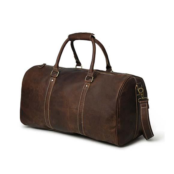 overnight leather duffle bag