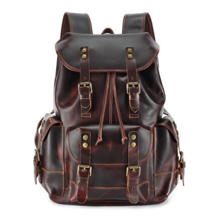 vintage explorer leather backpack