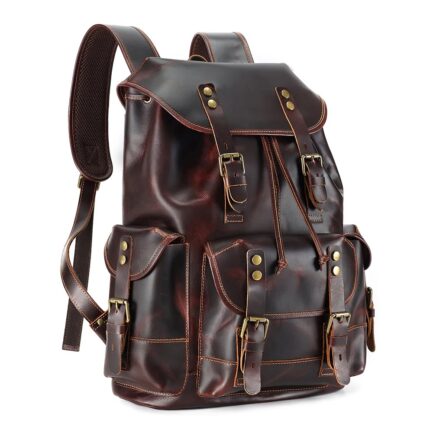 vintage explorer leather backpack