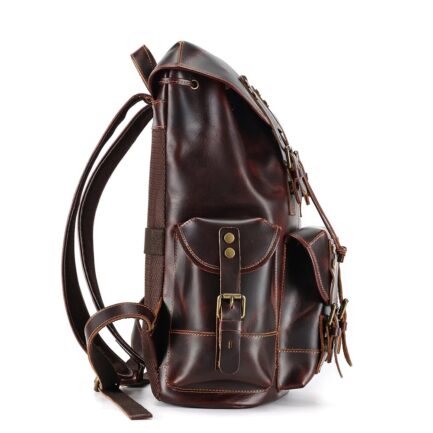 vintage explorer leather backpack