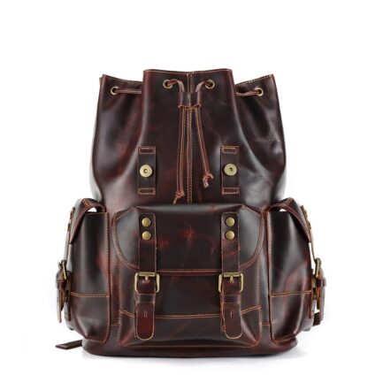 vintage explorer leather backpack