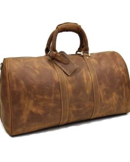 HANDMADE GENUINE BROWN DUFFEL BAG