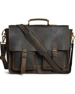 VINTAGE LEATHER BRIEFCASE BAG | FULL GRAIN LEATHER BAG