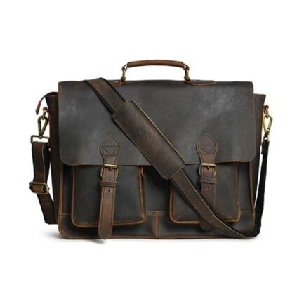 vintage leather briefcase