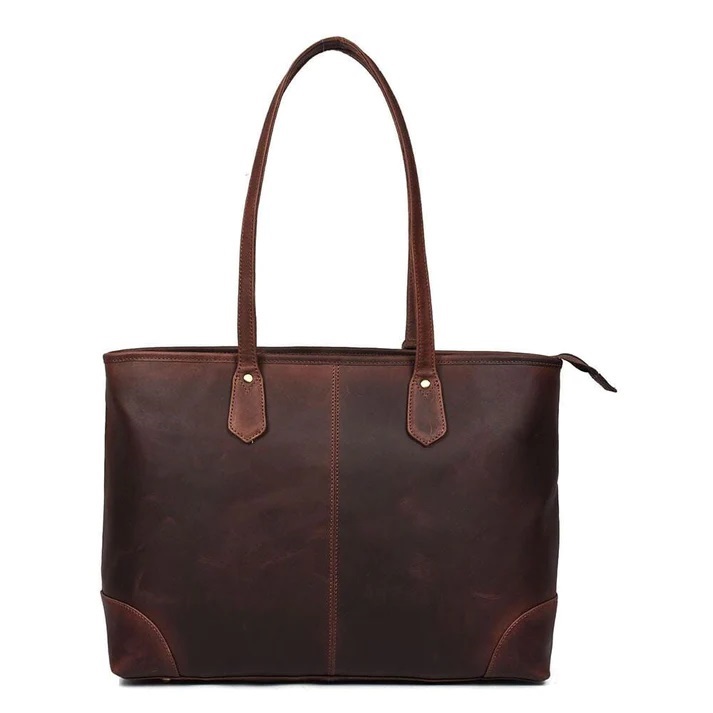 VINTAGE LEATHER TOTE BAG FOR WOMEN