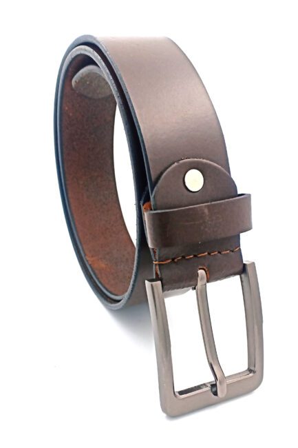 GENUINE BROWN LEATHER BELT NON-REVERSIBLE - Image 4