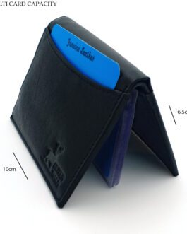 BLACK COLOR LEATHER CARD & COIN HOLDER