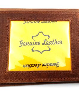 TRANSPARENT BROWN COLOR LEATHER CARD & COIN HOLDER